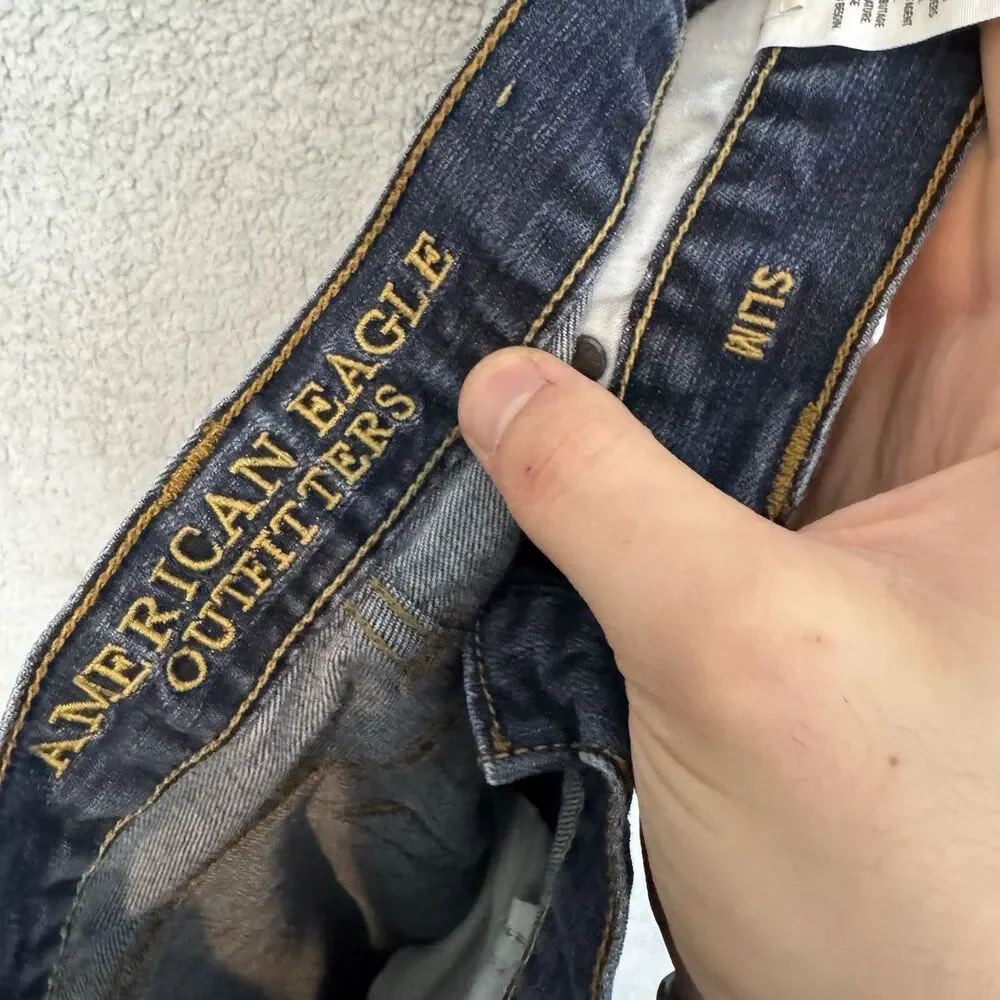 American Eagle Jeans‎ Mens 32x32 Blue Denim Slim Fit Cotton Stretch